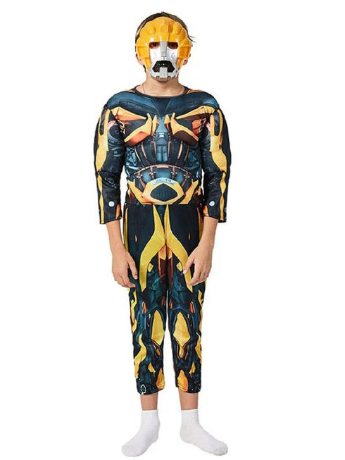 Big Kids Unisex Green Transformat Bumblebee Muscle Halloween Costume 3-8 - SophiasStyle.com